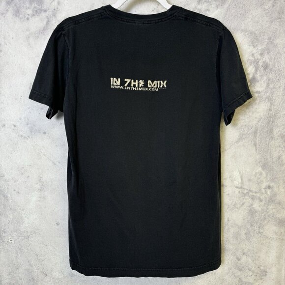 Vintage Black Art T Shirt Womens Medium Black Short Sleeve Y2K USA In The Mix - Picture 3 of 9